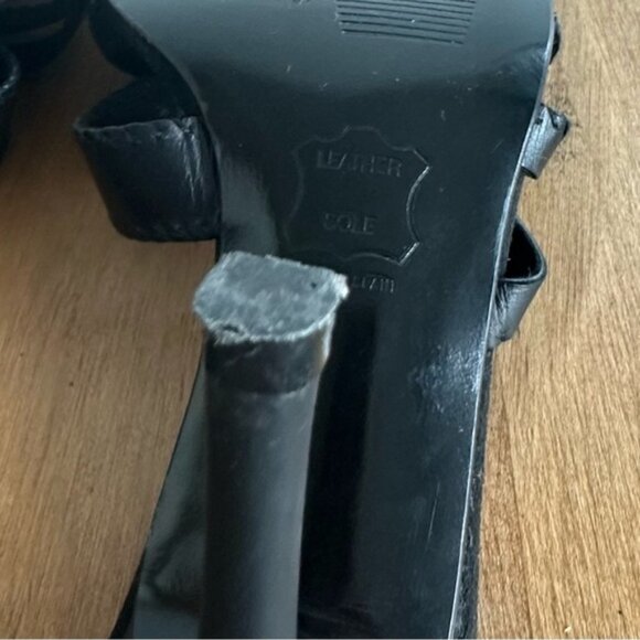 Stuart Black Heeled Sandals Womens Size 7 Strappy Christmas New Years Party - Picture 10 of 11